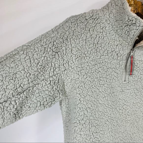 Gray Teddy Sweatshirt Pullover 1/4 zip Small - Picture 8 of 9